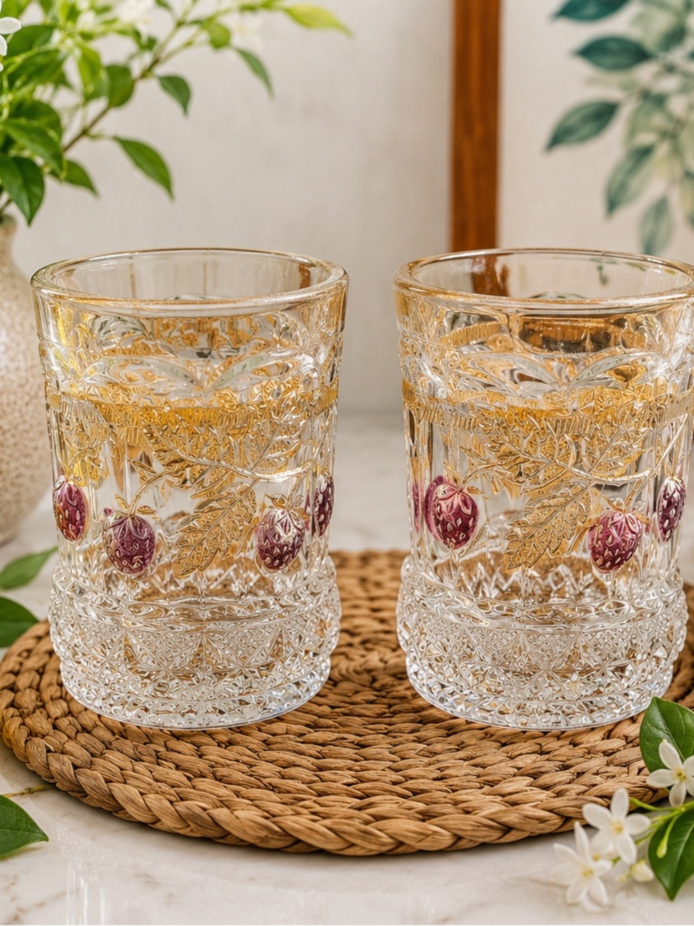 Northwood Strawberry and Cable Tumblers (Set of 2)